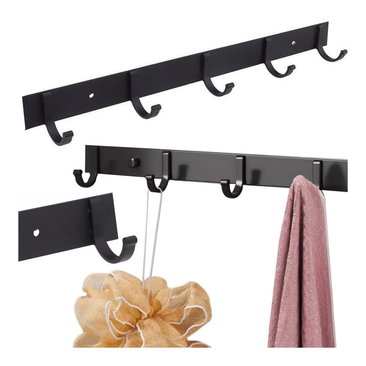 Väggkrokar, 5 krokar, 38,5 cm