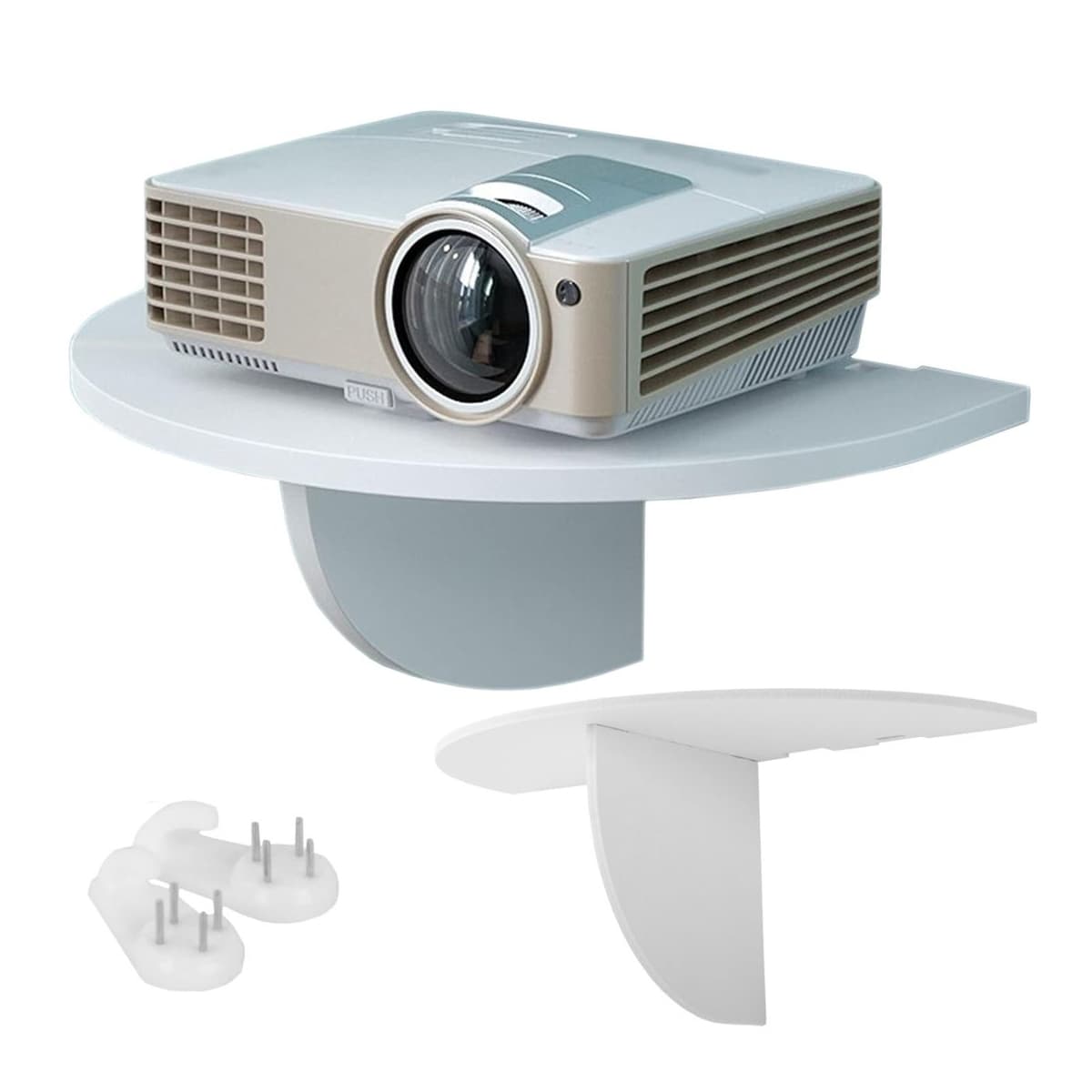 Väggmonterad hylla med kabelhantering, 30 cm