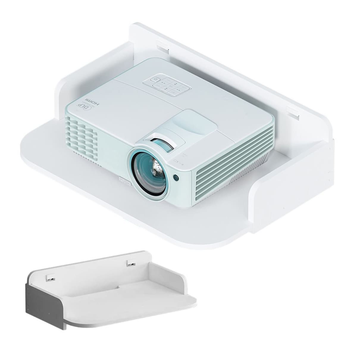 Väggmonterad hylla, vit matt, 24 x 19 cm