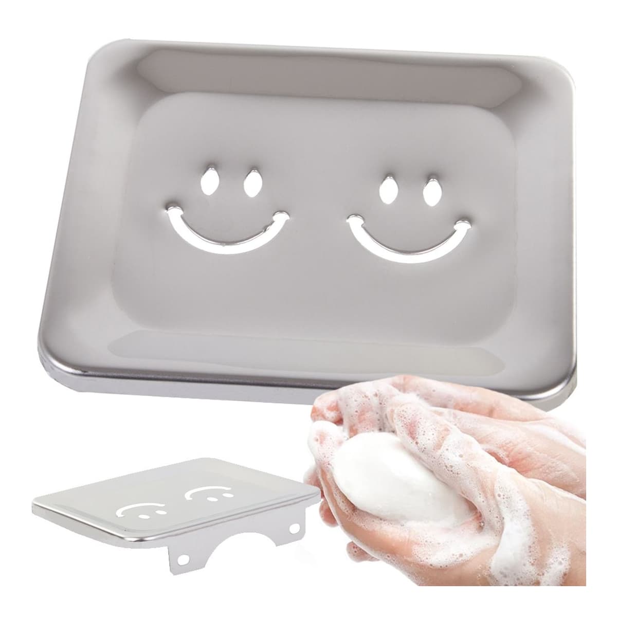 Väggmonterad tvålkopp i metall, 12 x 10 cm