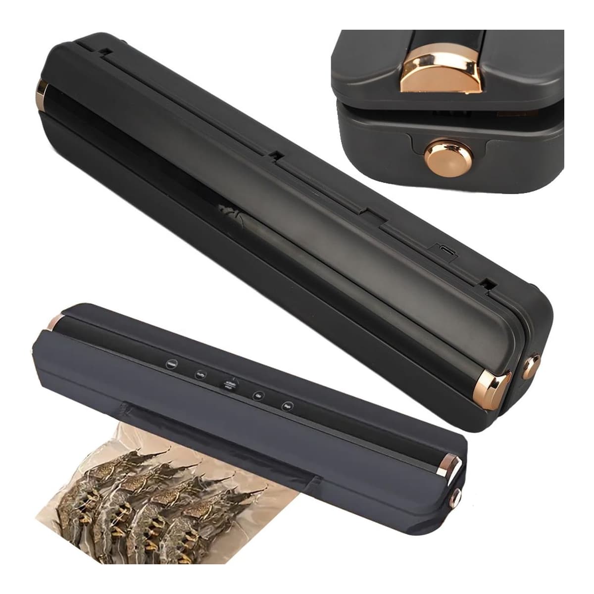 Vakuumförpackare med 10 påsar, uppladdningsbar