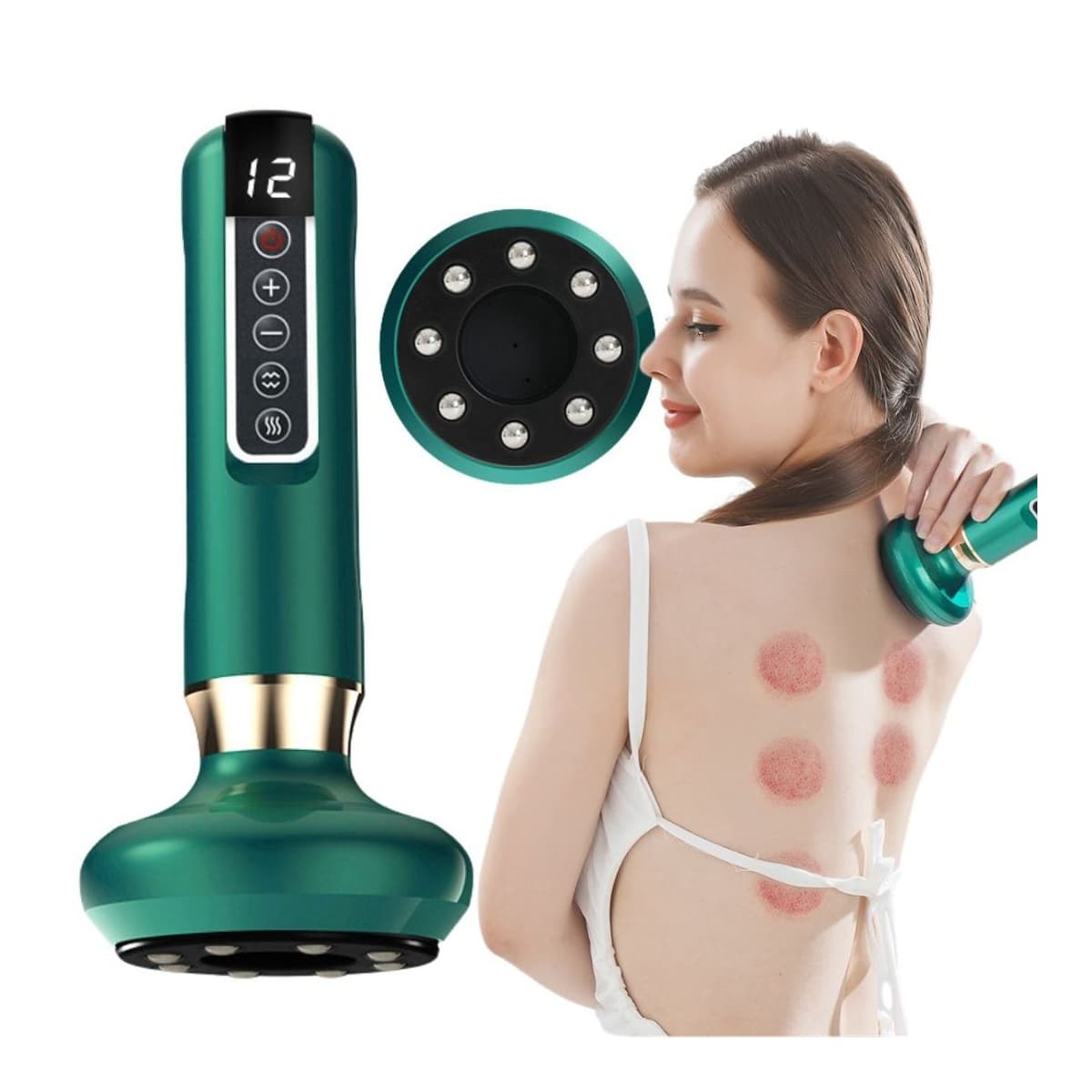 Vakuummassager med infraröd värme och sugkontroll