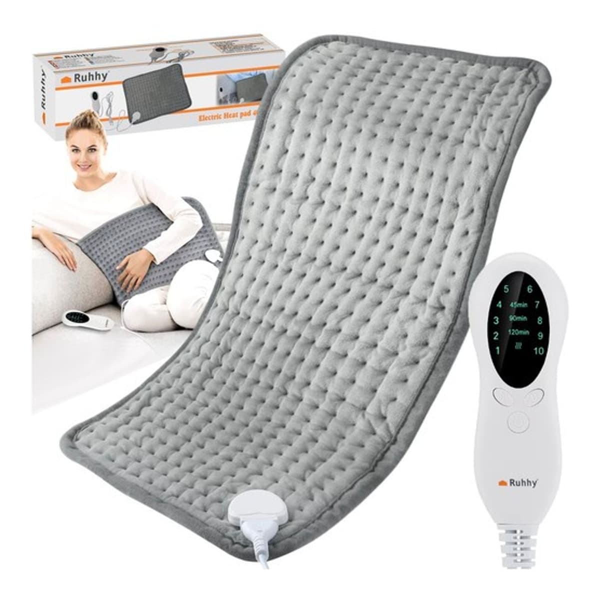 Värmedyna 40x30cm fjärrkontroll 70°C timer