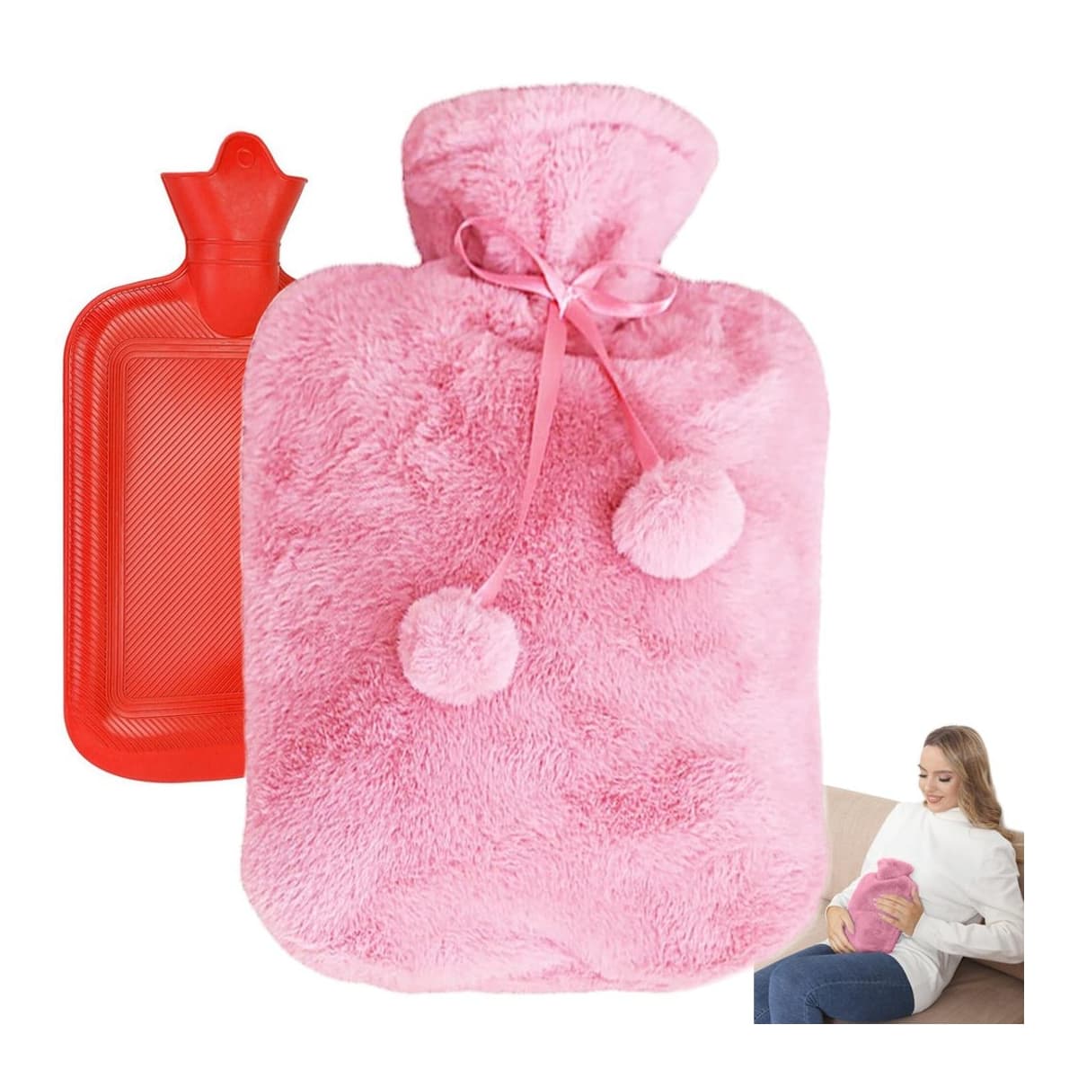 Värmekudde med fleeceöverdrag, 1,7 liter