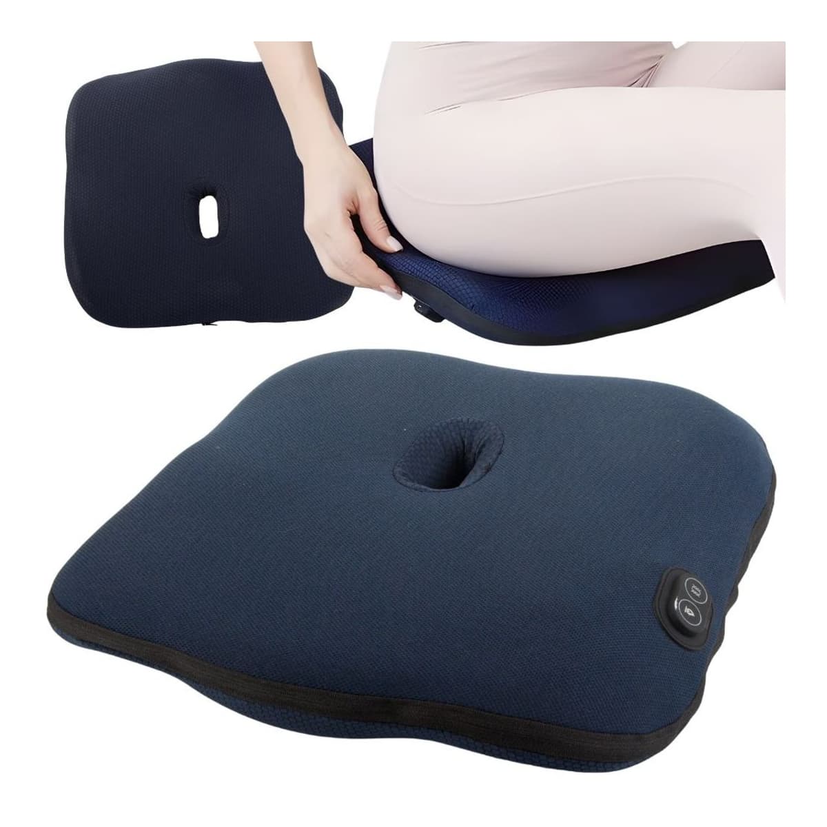 Värmekudde med vibrationsmassage, 40x40 cm