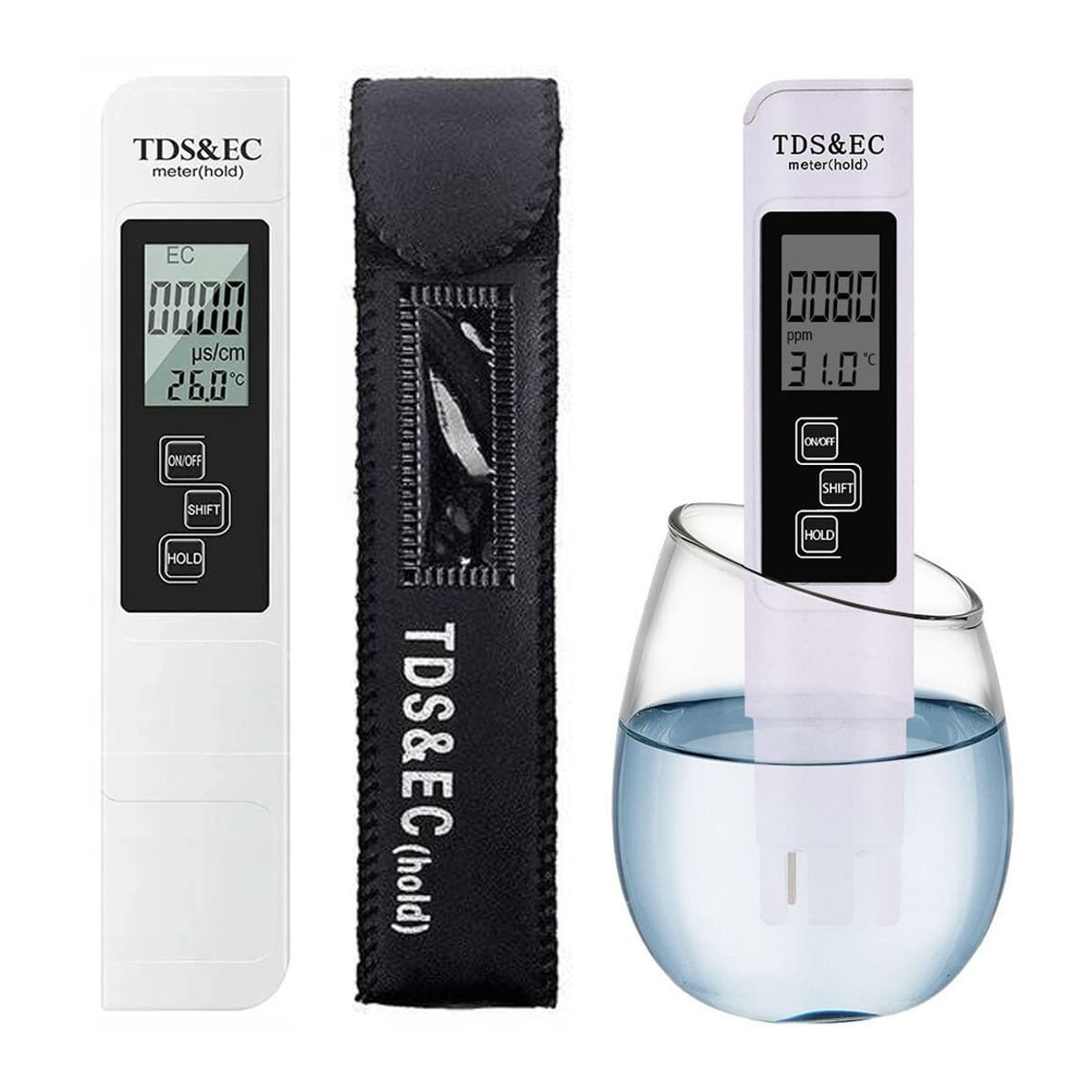 Vattenhårdhetstestare TDS/EC med temperatur