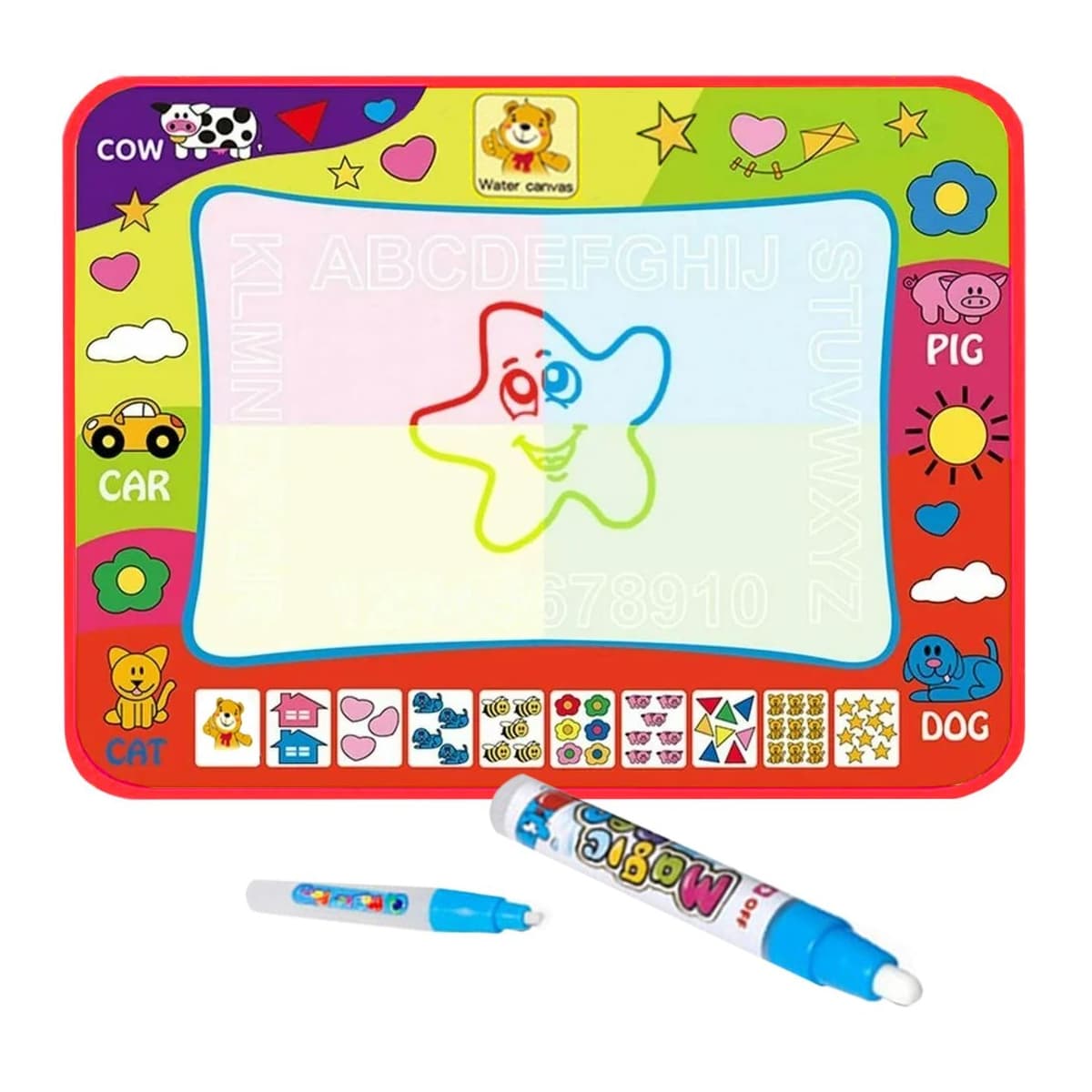 Vattenmålningsmatta med bokstäver, 80 x 60 cm