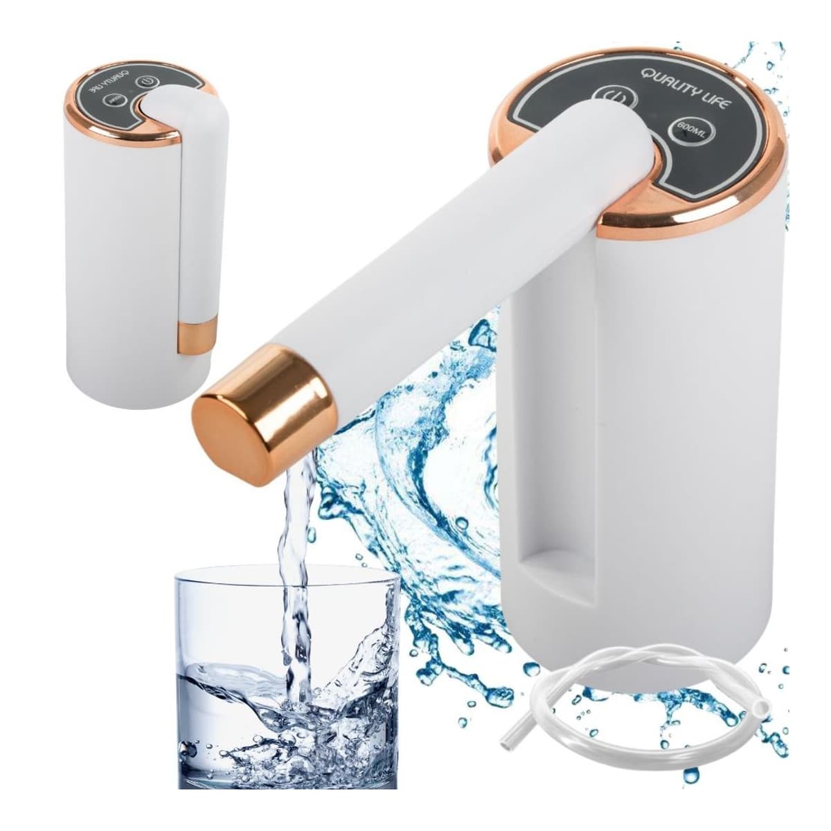 Vattenpump USB, elektrisk för 5-19L flaskor