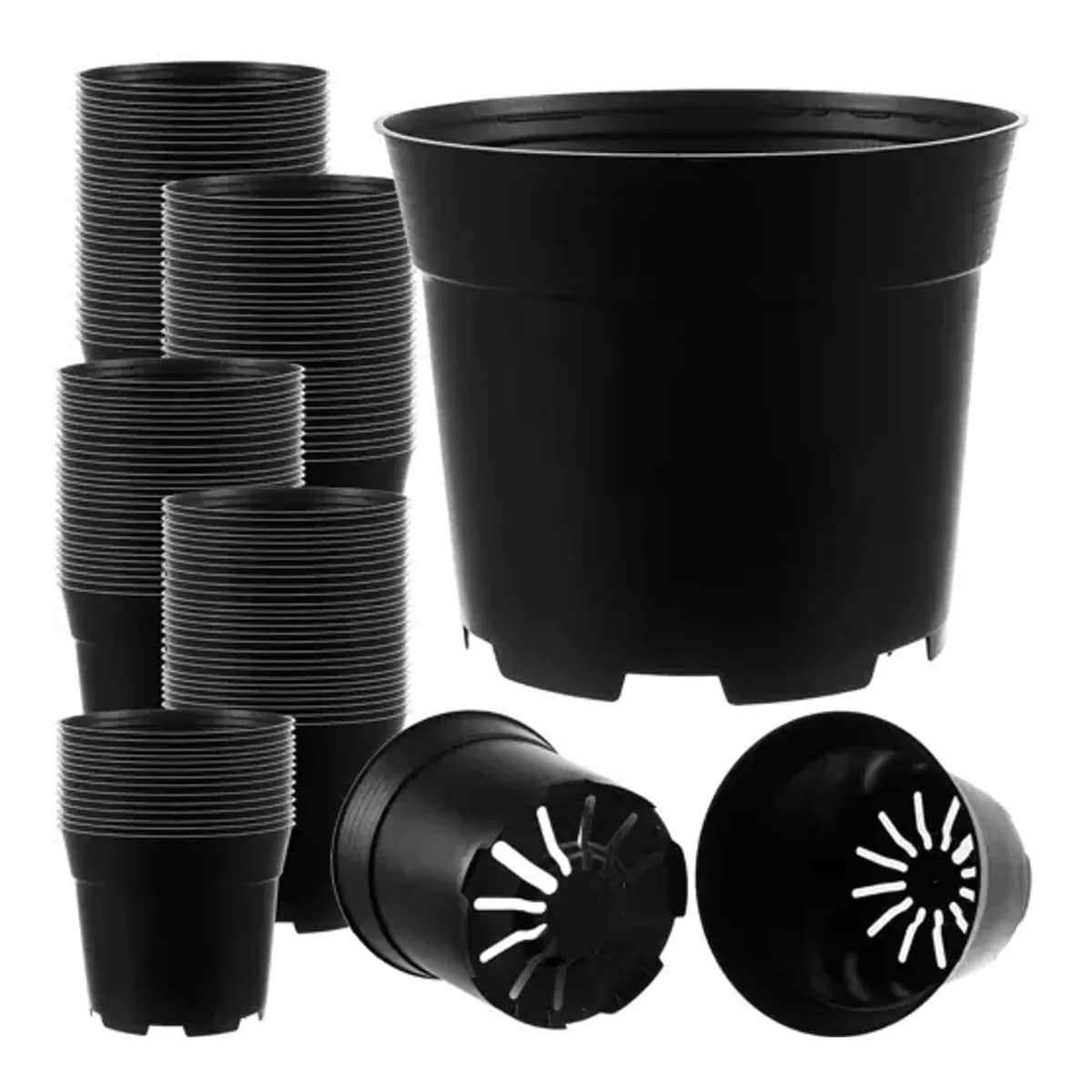 Växtkrukor svart plast, 2L, 500-pack