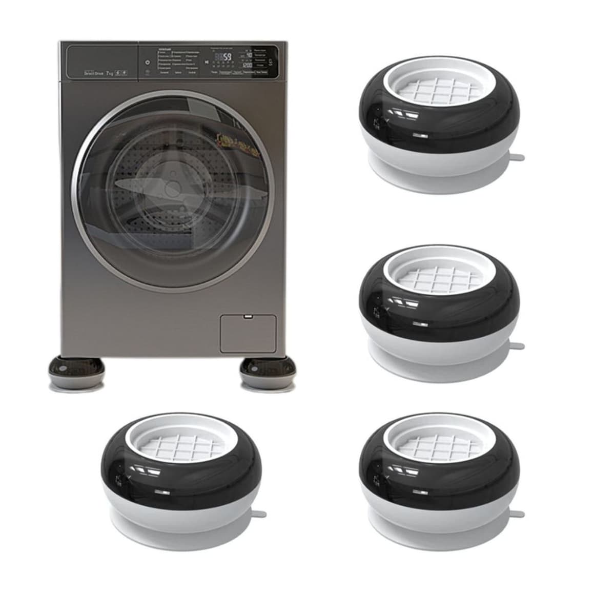 Vibrationsdämpare tvättmaskin, 4 st, 7,5 cm