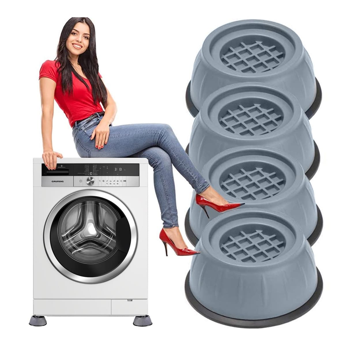 Vibrationsdämpare, tvättmaskin/diskmaskin, 4 st