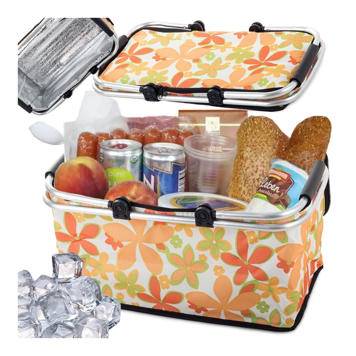 Vikbar kylkorg med termofoder, 48x28x22 cm