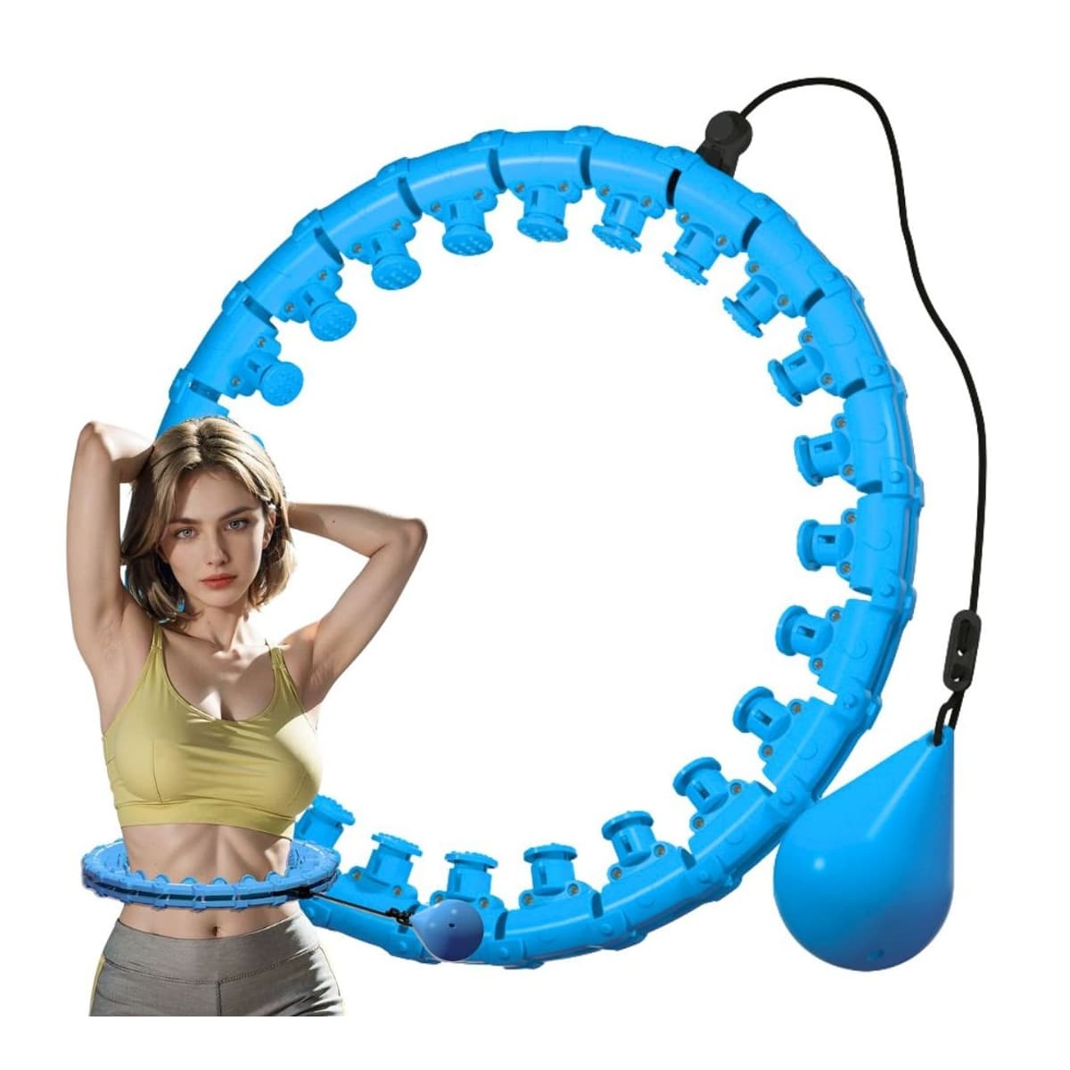 Viktad hula hoop med massage, 24 segment