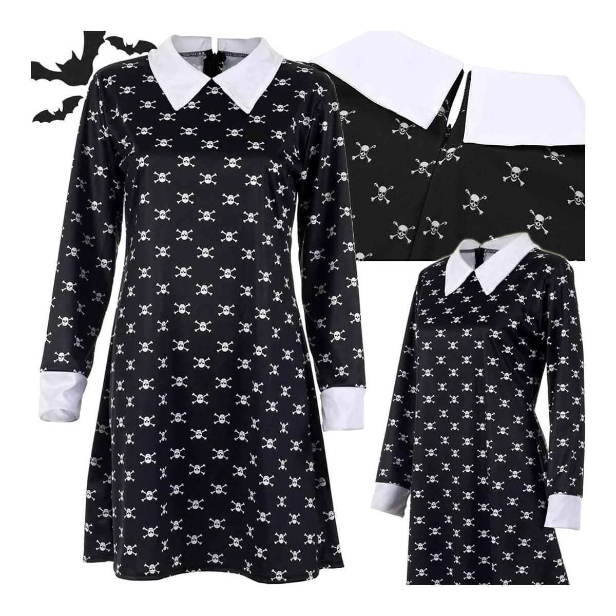 Wednesday Addams klänning, barn, 115-125 cm